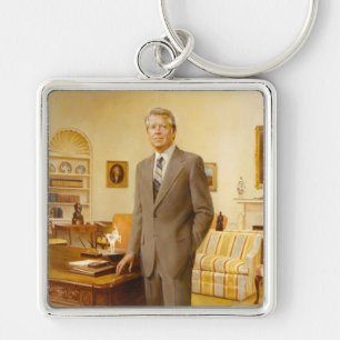 James Carter White House Presidential Portrait Keychain