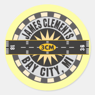 James Clements Airport Bay City MI 3CM Classic Round Sticker
