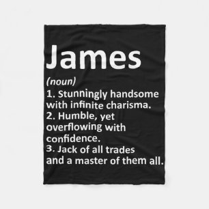 James Definition Personalized Name Funny Birthday Fleece Blanket