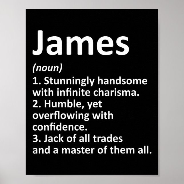 James Definition Personalized Name Funny Birthday  Poster (Front)