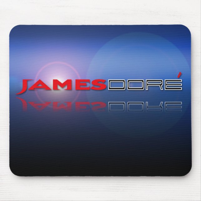 James Dore Logo blue lense flare mouse pad (Front)