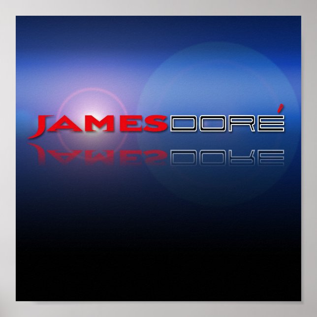 James Dore' Red & Black Letter Blue Lens Flare Pri Poster (Front)