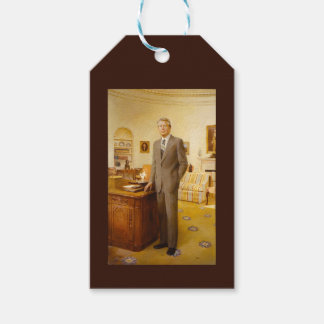 James Earl Carter Painted US President Portrait  Gift Tags