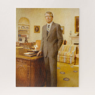 James Earl Carter Painted US President Portrait Jigsaw Puzzle