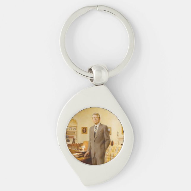 James Earl Carter Painted US President Portrait  Keychain (Front)