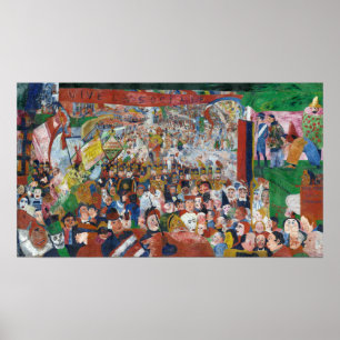 James Ensor Christ's Entry Into Brussels in 1889 Poster