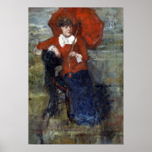 James Ensor The Lady with Red Parasol Poster