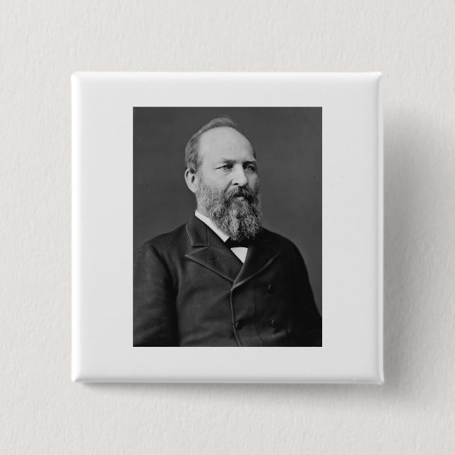 James Garfield 20th President 2 Inch Square Button (Front)