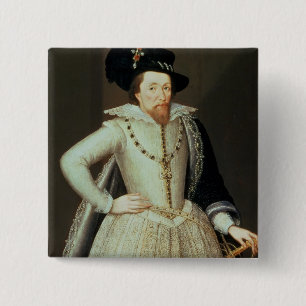 James I, half-length portrait 2 Inch Square Button