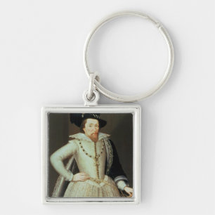 James I, half-length portrait Keychain
