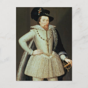 James I, half-length portrait Postcard