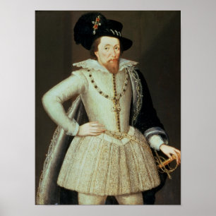 James I, half-length portrait Poster