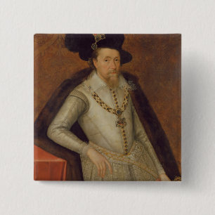 James I of England, and VI of Scotland 2 Inch Square Button