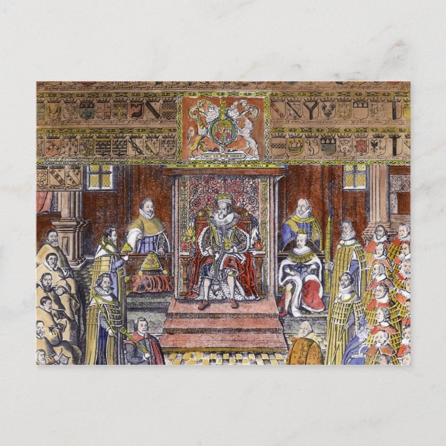 James I of England  at Court, Postcard (Front)