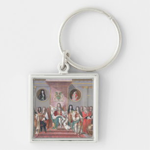 James II (1633-1701) Receiving the Mathematical Sc Keychain