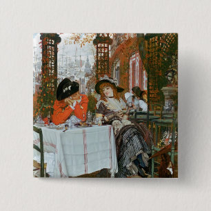 James Jacques Joseph Tissot A Luncheon 2 Inch Square Button