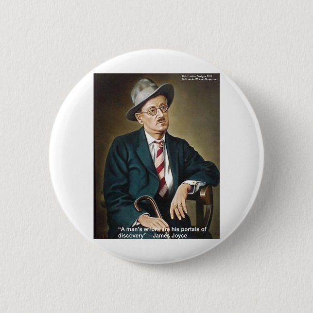 James Joyce "Errors/Portals" Quote Gifts & Cards 2 Inch Round Button (Front)
