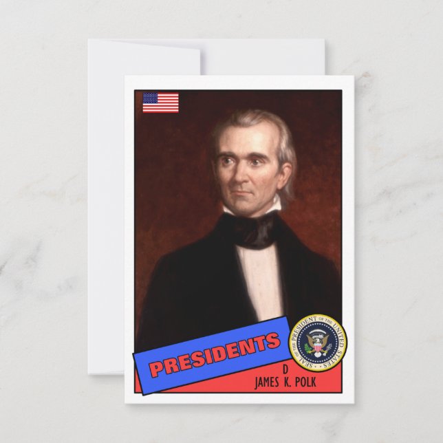 James K. Polk Baseball Card (Front)