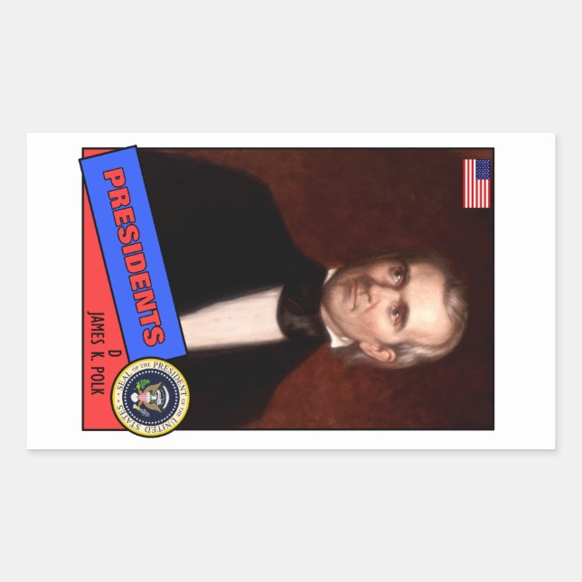 James K. Polk Baseball Card Sticker (Front)