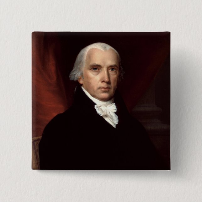 James Madison 2 Inch Square Button (Front)