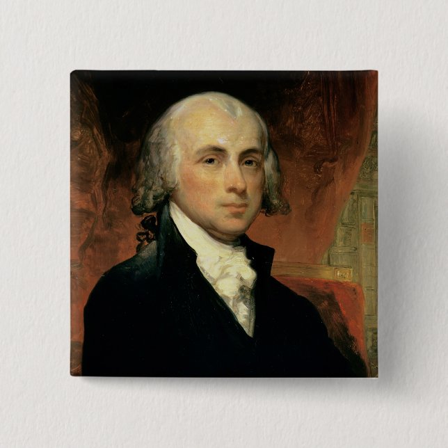 James Madison 2 Inch Square Button (Front)