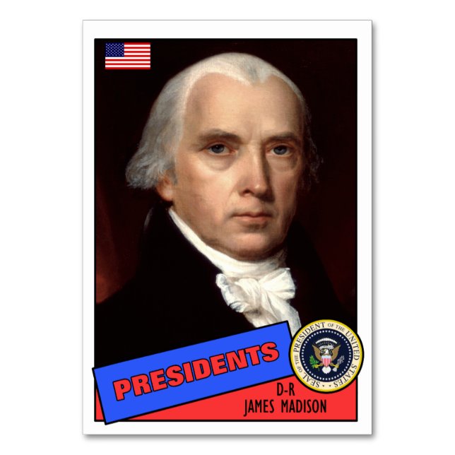 James Madison Baseball Card (Front)