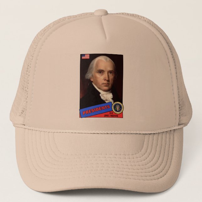 James Madison Baseball Card Trucker Hat (Front)