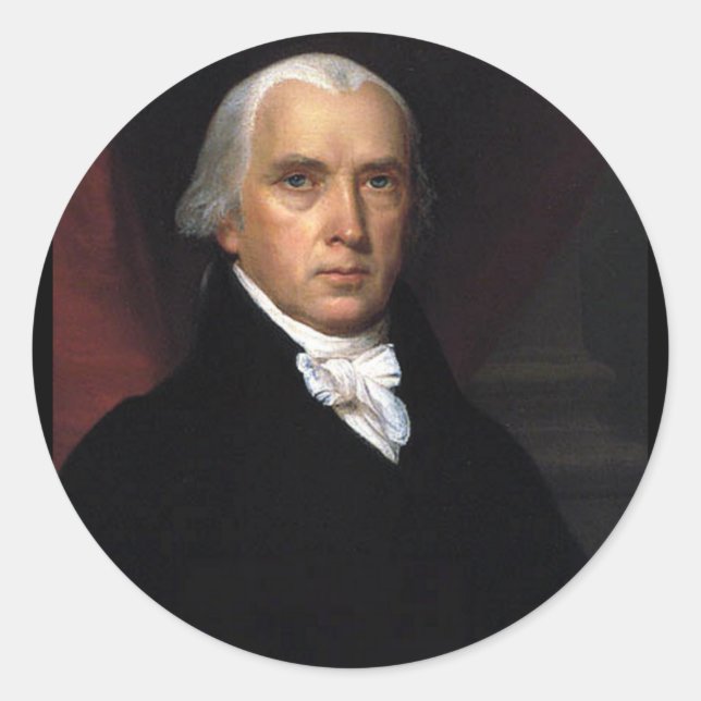 James Madison Classic Round Sticker (Front)