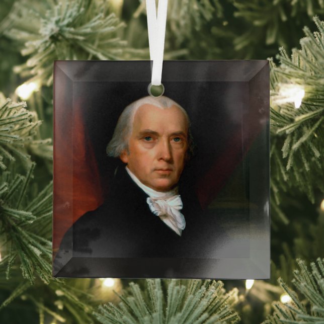 James Madison the 4th President: Colonial America Glass Ornament (Insitu)