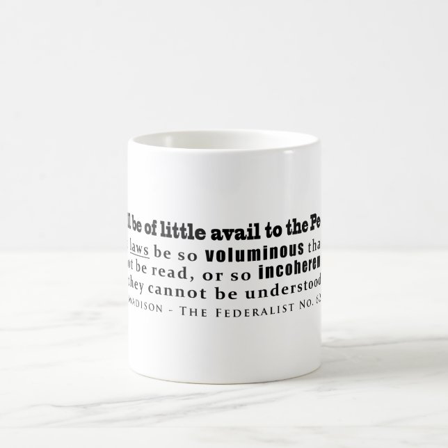 James Madison The Federalist No. 62 (1788) Coffee Mug (Center)