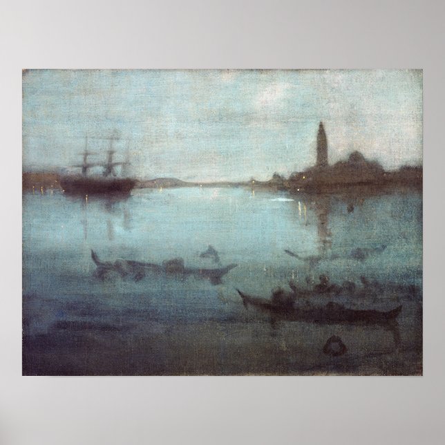 James McNeil Whistler Nocturne in Blue and Silver Poster (Front)