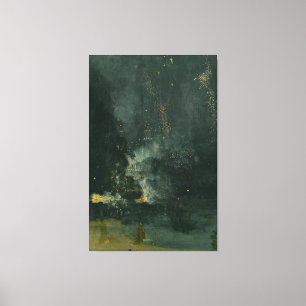 James McNeill Whistler - Nocturne in Black Gold Canvas Print