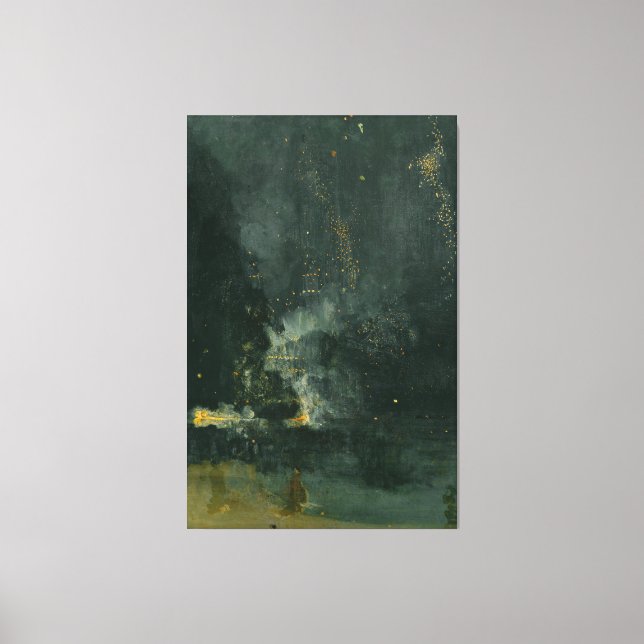 James McNeill Whistler - Nocturne in Black Gold Canvas Print (Front)