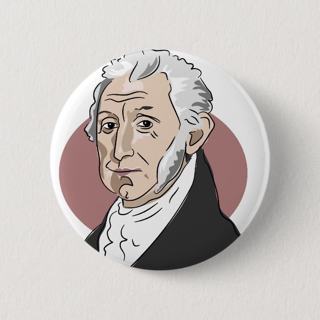 James Monroe 2 Inch Round Button (Front)