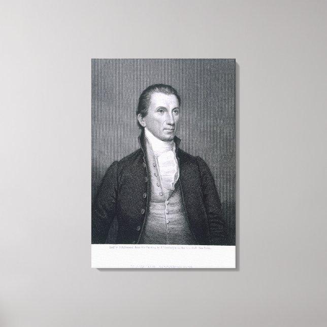 James Monroe, engraved by Asher Brown Durand (1796 Canvas Print (Front)