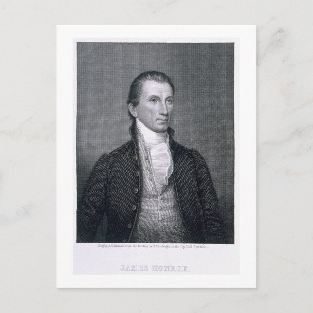 James Monroe, engraved by Asher Brown Durand (1796 Postcard (Front)