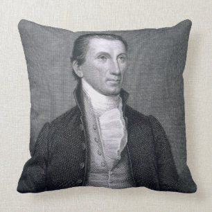 James Monroe, engraved by Asher Brown Durand (1796 Throw Pillow
