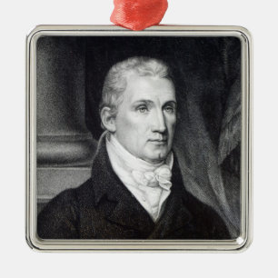 James Monroe, engraved by Thomas Gimbrede Metal Ornament