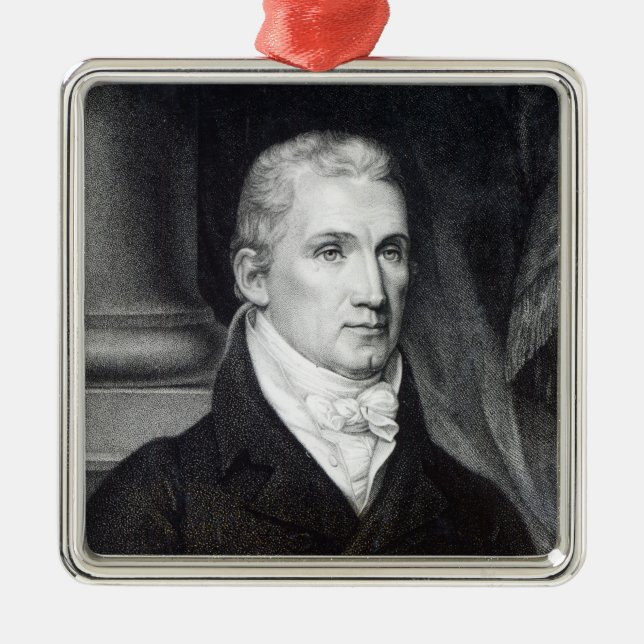 James Monroe, engraved by Thomas Gimbrede Metal Ornament (Front)