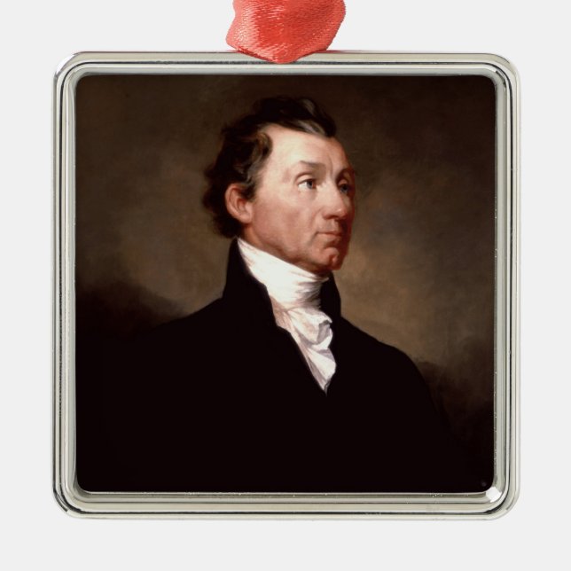 James Monroe White House US President Portrait Metal Ornament (Front)