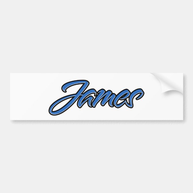 James Name blue Aufkleber Sticker Autoaufkleber (Front)