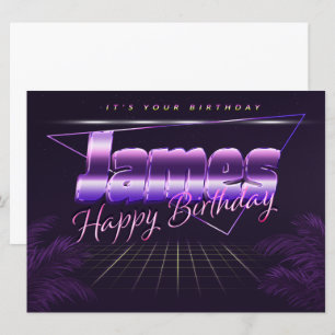 James Name First Name purla retro card Birthday
