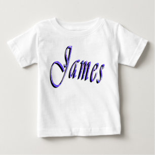 James, Name, Logo,  Baby's White Cotton T-shirt