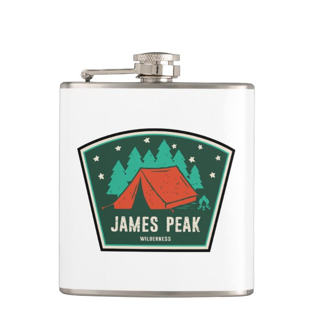James Peak Wilderness Colorado Camping Hip Flask (Front)
