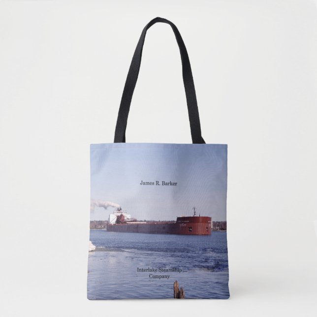 James R. Barker all over tote bag (Front)