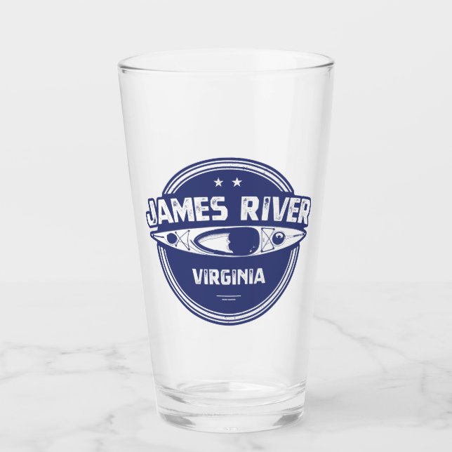 James River Virginia Kayaking Glass (Front)