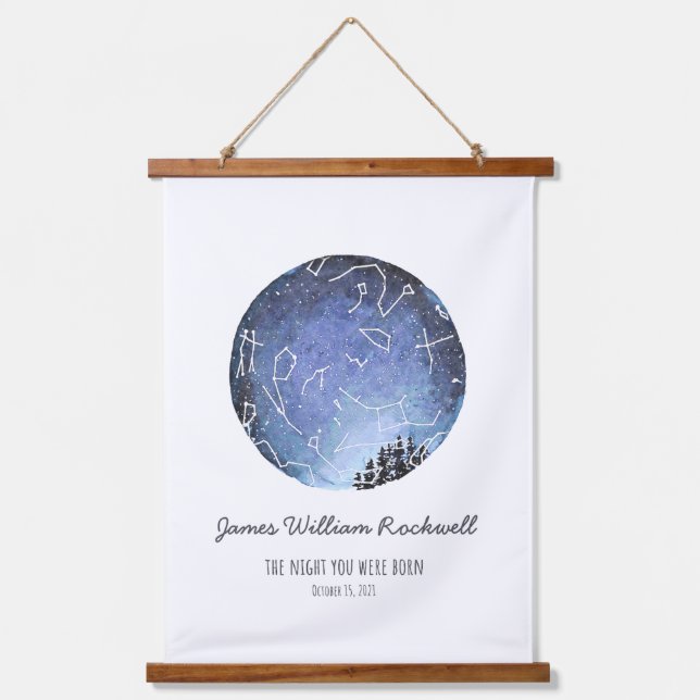 James Star chart Hanging Tapestry (Front)
