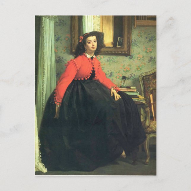 James Tissot- Portrait of Mlle. L.L. Postcard (Front)