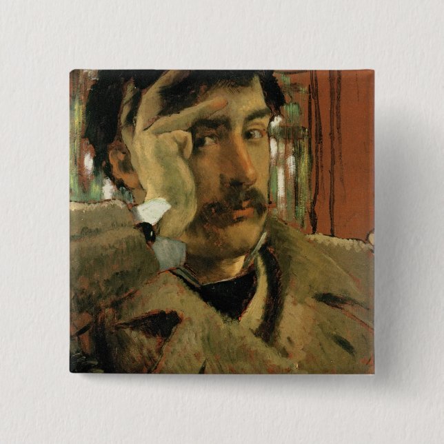 James Tissot | Self portrait, c.1865 2 Inch Square Button (Front)