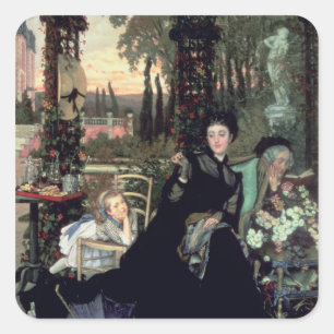 James Tissot The Widow, 1868 Square Sticker